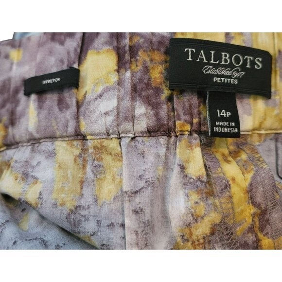 Talbot's Floral Skirt Petite Woman's Pencil Mini Grey Yellow Size 14P JJ1523 - Picture 6 of 8